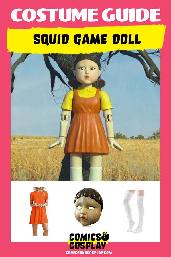 Squid Game Doll Costume Ideas DIY Cosplay w/ Mask & Dress