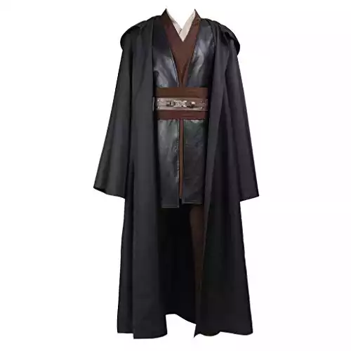 CosplayDiy Men's Outfit for Anakin Costume with Robe L Black