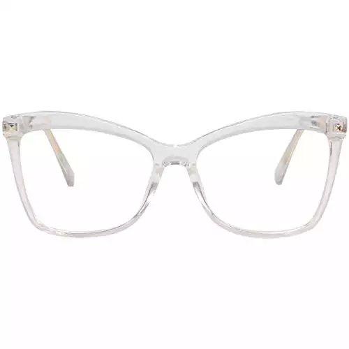 Beison Womens Cat Eye Transparent Frame Mod Glasses