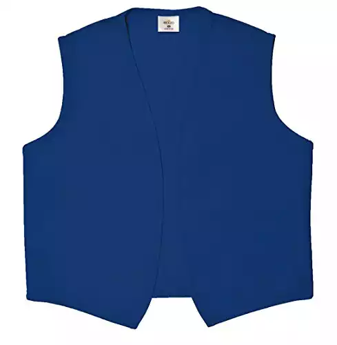 Unisex Vest No Pocket No Buttons– Made in The USA - Royal Blue, X-Large