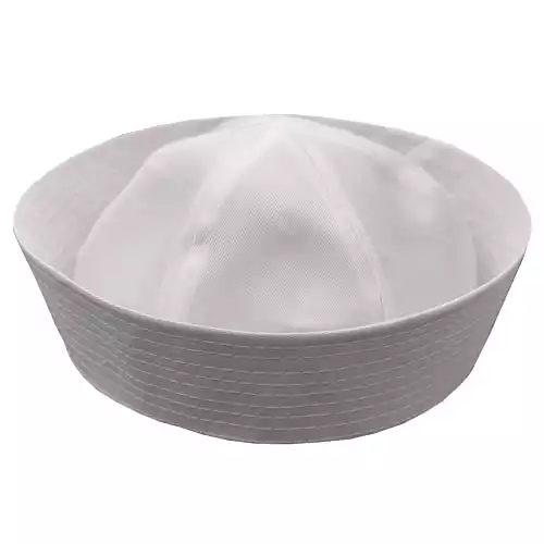 23.5" White Sailor Hat Us Navy Hats for Men Funny Party Hats Yacht Hat 1 Pack