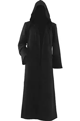 H&ZY Unisex Tunic Halloween Robe Hooded Cloak Costume Black