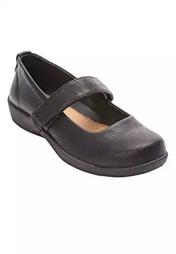 Comfortview Women's Wide Width Flat Mary Jane Shoes