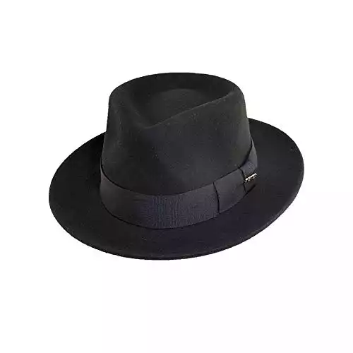 Scala Classico Men's Crushable Water Repelant Wool Felt Fedora Hat