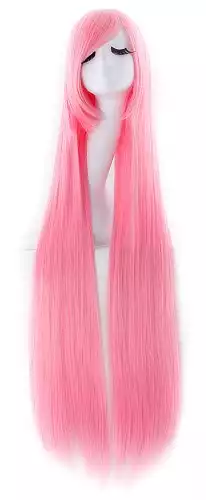 MapofBeauty 40" 100cm Anime Costume Long Straight Cosplay Wig Party Wig (Light Pink)
