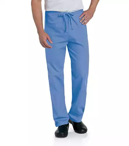 Landau Big & Tall Essentials Unisex Relaxed Fit 1-Pocket Drawstring Scrub Pants 7602, CEIL Blue, XX-Large