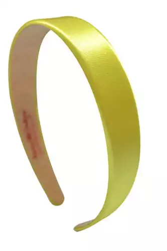 1 Inch Wide Funny Girl Designs Satin Headband (Yellow)