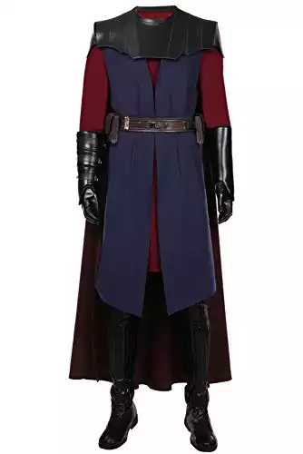Adult Anakin Skywalker Costume for Men The Clone Wars Cosplay Halloween Outfit Medium Black