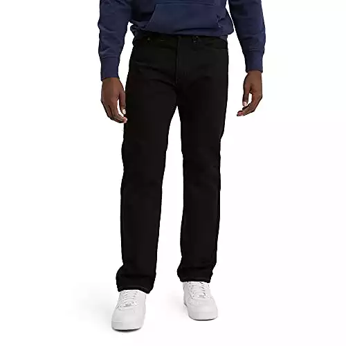 Levi's Men's 505 Regular Fit Jeans, Black, 36W x 32L