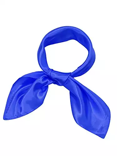 Satinior Chiffon Scarf Square Handkerchief Satin Ribbon Scarf Neck Scarf for Women Girls Ladies Favor (23.6 x 23.6 inches, Royal Blue)