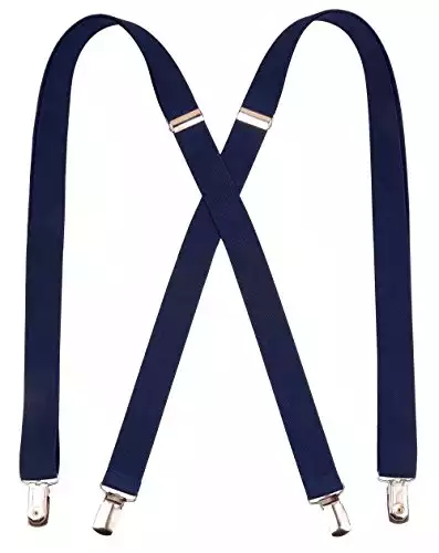 Kat Cheung Bahar Fashion Shirt Navy Suspenders Men Classic X Back Elastic Braces