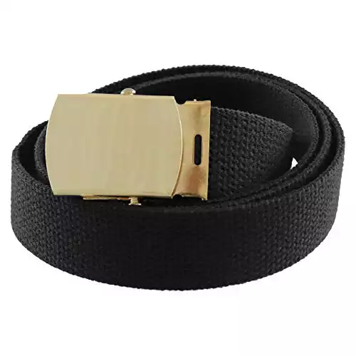 Cargo Cotton Military Brass Buckle Web Belt (black)