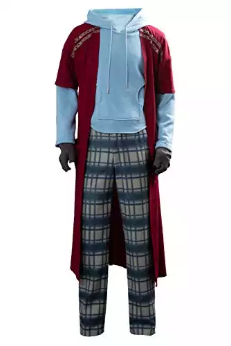 Adult Fat Mens Cosplay Costume Casual Hoodie Suit Halloween Outfit Full Set (X-Large, Blue)