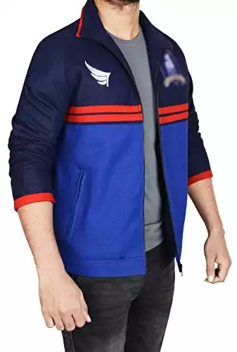 KYTBazar Jason Sudeikis Blue Track Jacket-Sports Lightweight Wool Jason Jacket