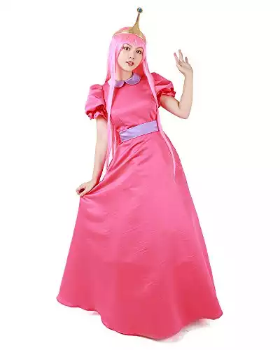 miccostumes Girl's Pink Princess Bubblegum Cosplay Costume with Crown