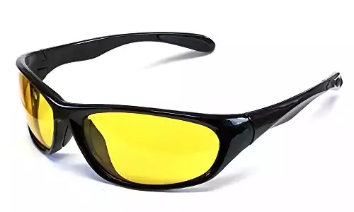 Calabria 2715 Night Driving Sunglasses in Gloss Black with Yellow Tint