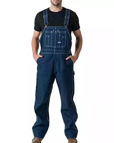 Walls Big Smith Work Rigid Denim Bib Overalls 34X28