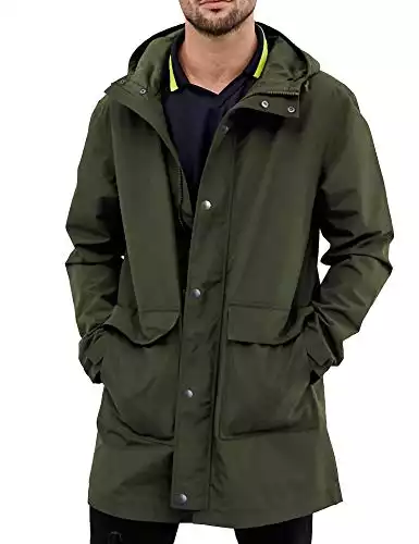 URRU Men's Raincoat Waterproof Jacket with Hood