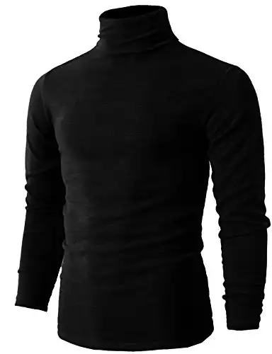 H2H Mens Black Turtleneck Sweater