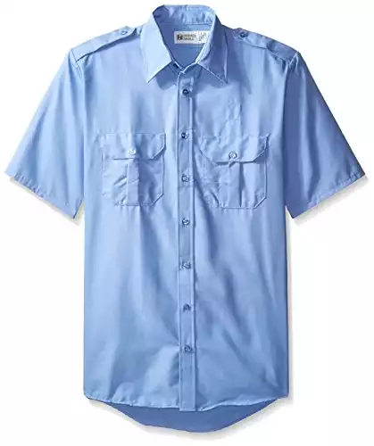 Horace Small Men's Big and Tall Classic Short Sleeve Security Shirt, Medium Blue, X-Large
