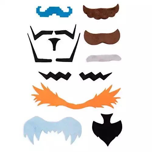 Super Moustachio Bros Fake Mustaches for Video Game Character Costumes & Cosplay | Top 10 Gamer Mustaches Mario, Luigi & More | Self-Adhesive Stick On Novelty 'Staches for Nerds, Geeks, &...