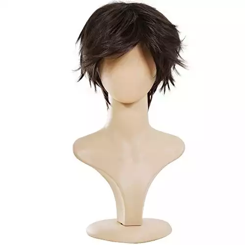 Ecvtop Wigs for Mens' Death Note Male Short Hair Wig Costume Cosplay Wigs (Dark Brown)