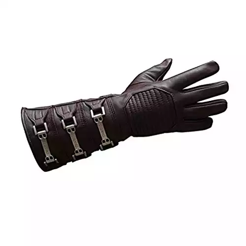 Anakin Skywalker Gauntlet Costume Real Leather Brown Right Glove, Skywalker Right Hand - Brown Glove, X-Large