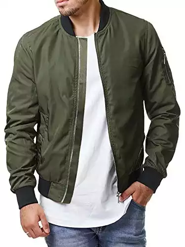 Enjoybuy Mens Lightweight Bomber Jacket