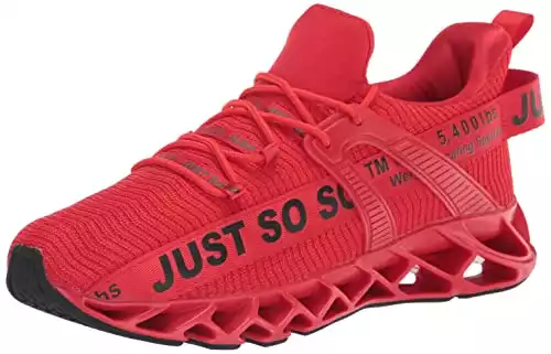 Mens Running Shoes Non Slip Athletic Walking Blade Type Sneakers Red,US 10