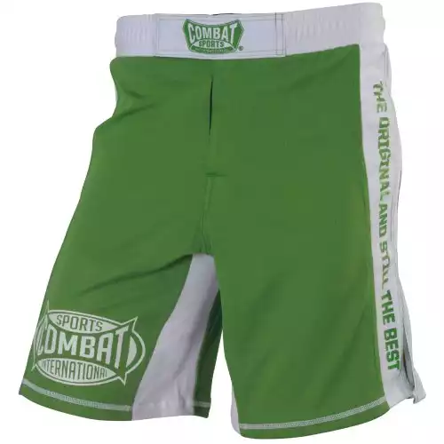 Combat Sports Training MMA Boardshorts, 34-Inch, Green/White
