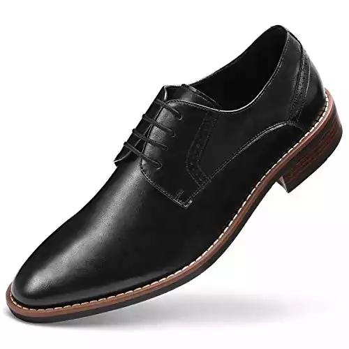 GM GOLAIMAN Men's Black Dress Shoes Formal Lace Up Blucher Oxford Shoes 10.0