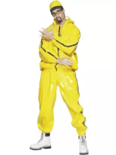 Smiffys mens Rapper Suit Adult-Sized Costume, Yellow, M - US Size 38"-40"
