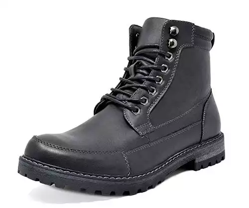 Bruno Marc Men's Engle-01 Black Motorcycle Combat Oxford Boot