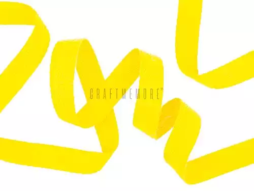 CRAFTMEMORE 1/2 Inch Twill Tape Fabric Ribbons Webbing Herringbone Twill Bias Binding Tape for Clothes Sewing Craft Trim Lace 36 Yards (MP4 Lemon Yellow)