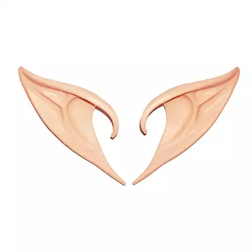 Secaden Cosplay Fairy Pixie Elf Ears Soft Pointed Ears Tips Anime Party Dress Up Costume Accessories (Long Style)