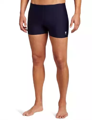 TYR Sport Men's Square Leg Short Swim Suit,Navy,30