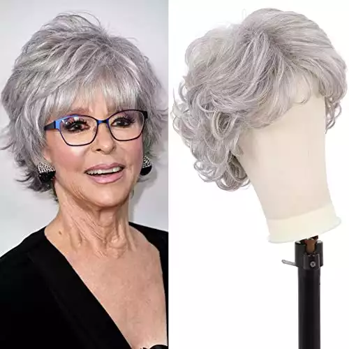 Kalyss Sliver Grey Short Curly Wig