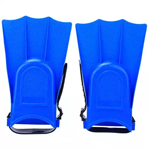 Kids Swimming Fins, 1 Pair Kids Diving Short Flippers PVC Swimming Training Fins Lightweight Flippers(25-30-Blue)