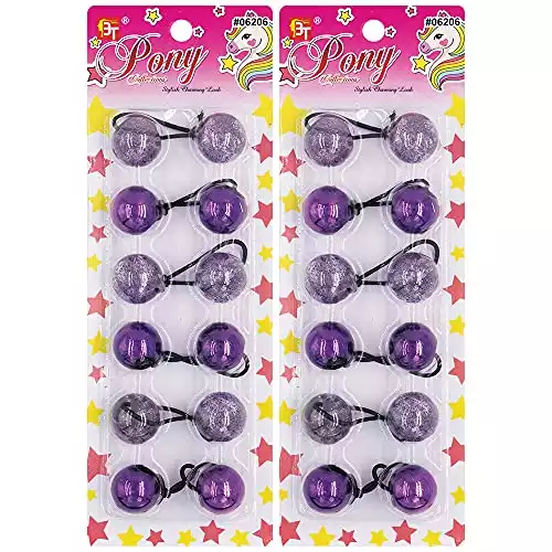 12 Pcs Hair Ties 25mm Ball Bubble Ponytail Holders