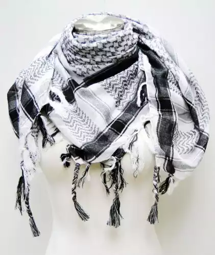 Premium Shemagh Head Neck Scarf - Black/White