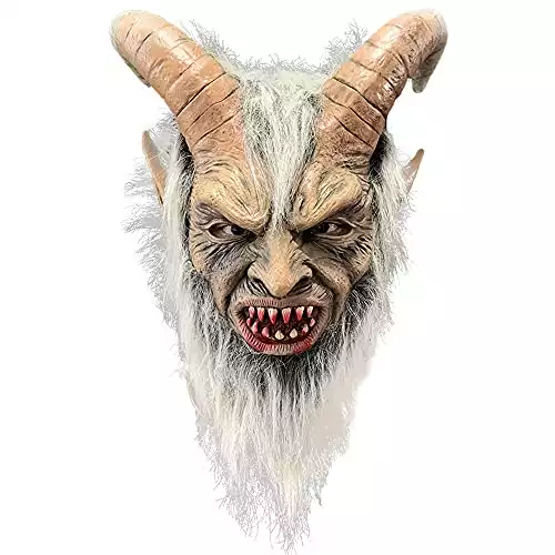 XGS Lucifer Latex Mask Devil Krampus Cosplay Accessroy Halloween Party Costume Horror Props, Yellow, One Size