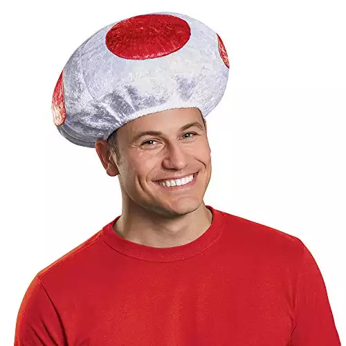 Disguise Men's Mushroom Hat Costume Accessory - Adult Red, Red, One Size