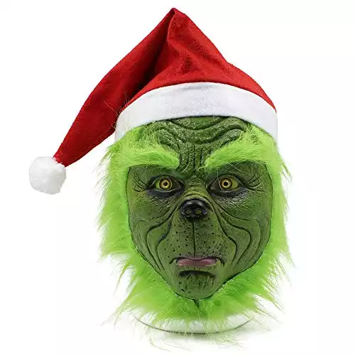 green Cosplay Mask Christmas Halloween Costume Props green Costume Accessories (One size)