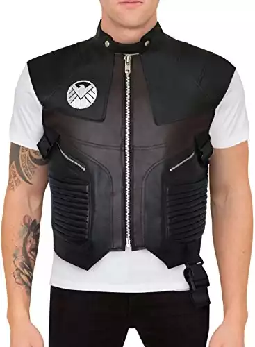 Brown Hawkeye Costume Vest for Men - Leather Hawkeye Vest (M)