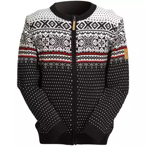 ICEWEAR Magnus Men's Wool Blend Sweater for Winters with Full Zipper 30% Icelandic Wool and 70% Acrylic Fabric | Black - Medium
