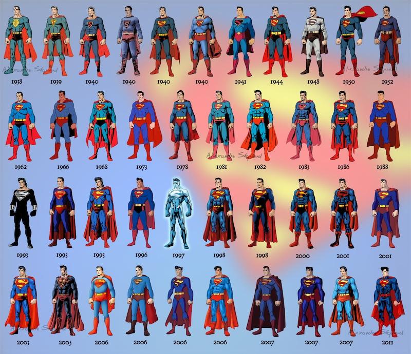 superman suit through the years