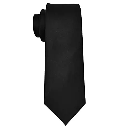 Men's Ties Solid Pure Color Plain Formal Black Ties For Men