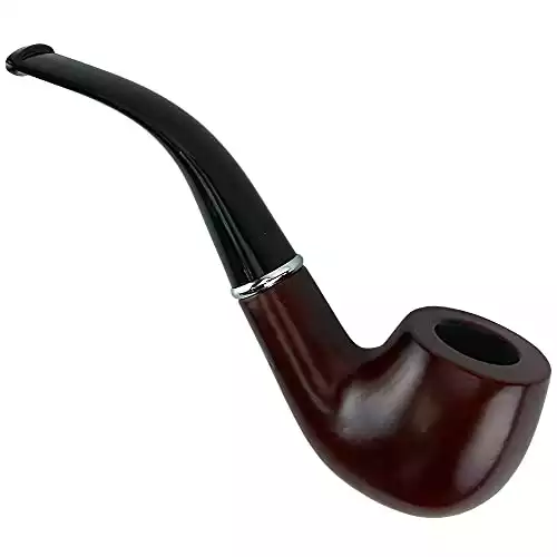 Skeleteen Fake Pipe Costume Accessory - Wood Look Tobacco Prop Pipe for Dress Up and Pretend Play