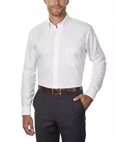 Van Heusen mens Regular Fit Oxford Solid dress shirt