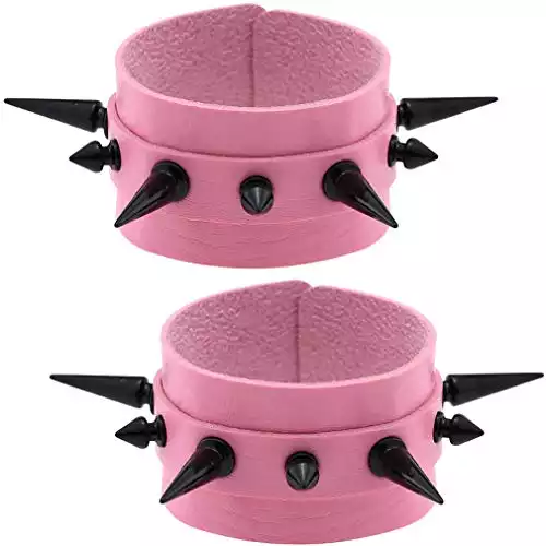 FM FM42 Women Pink PU Simulated Leather Black-tone Long and Short Rivets